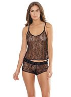 Camisole and shorts, lace, crossing straps